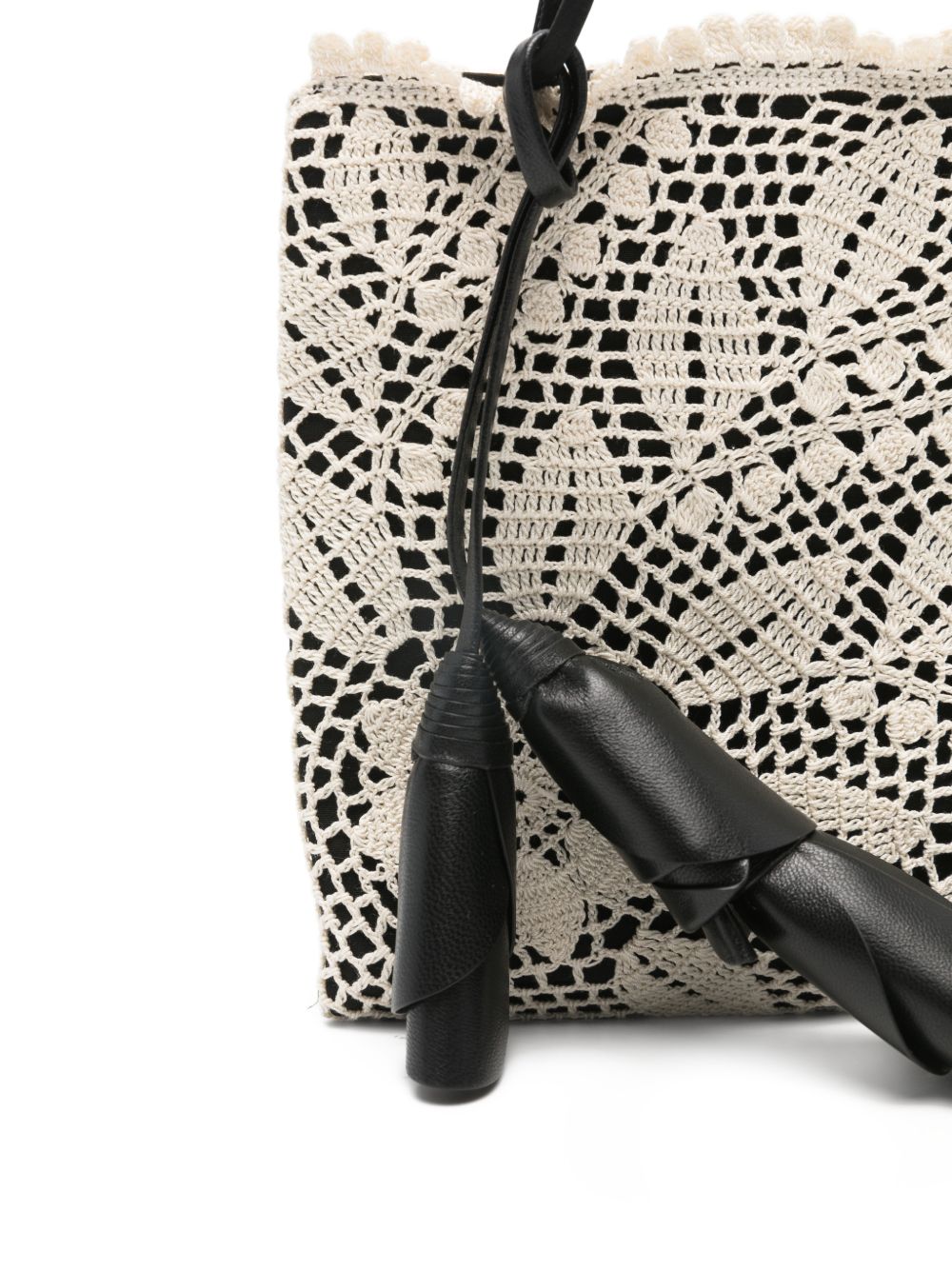 Borsa a mano julia all'uncinetto in nero e crema Magda butrym - donna 
