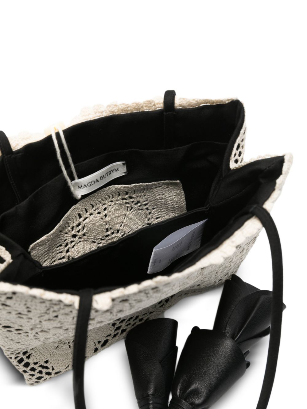 Borsa a mano julia all'uncinetto in nero e crema Magda butrym - donna 