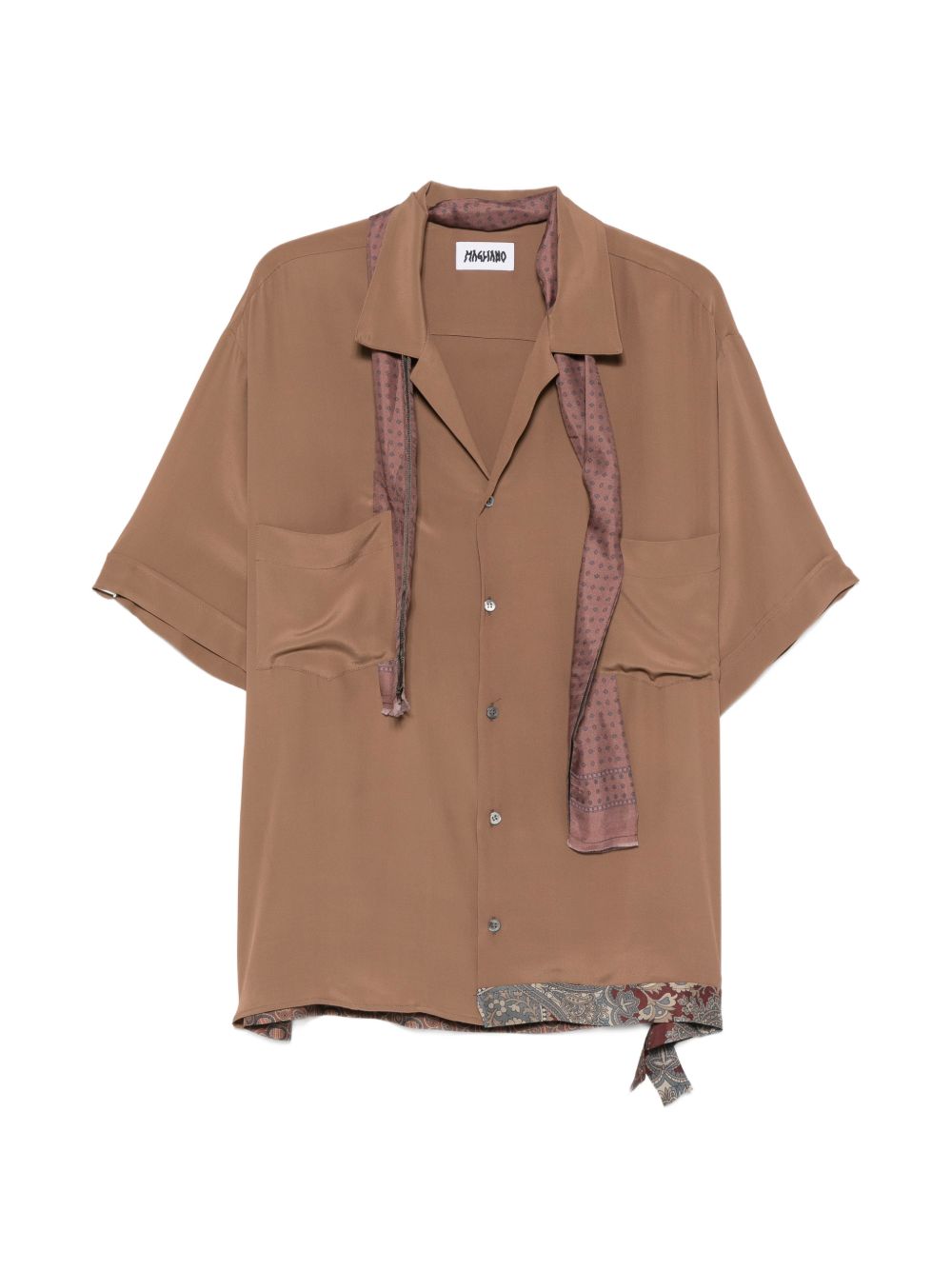 Camicia a maniche corte Pasolini in marrone Magliano  - uomo 