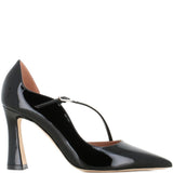 Decollete in pelle verniciata con cinturini incrociati in nero Malone souliers - donna 