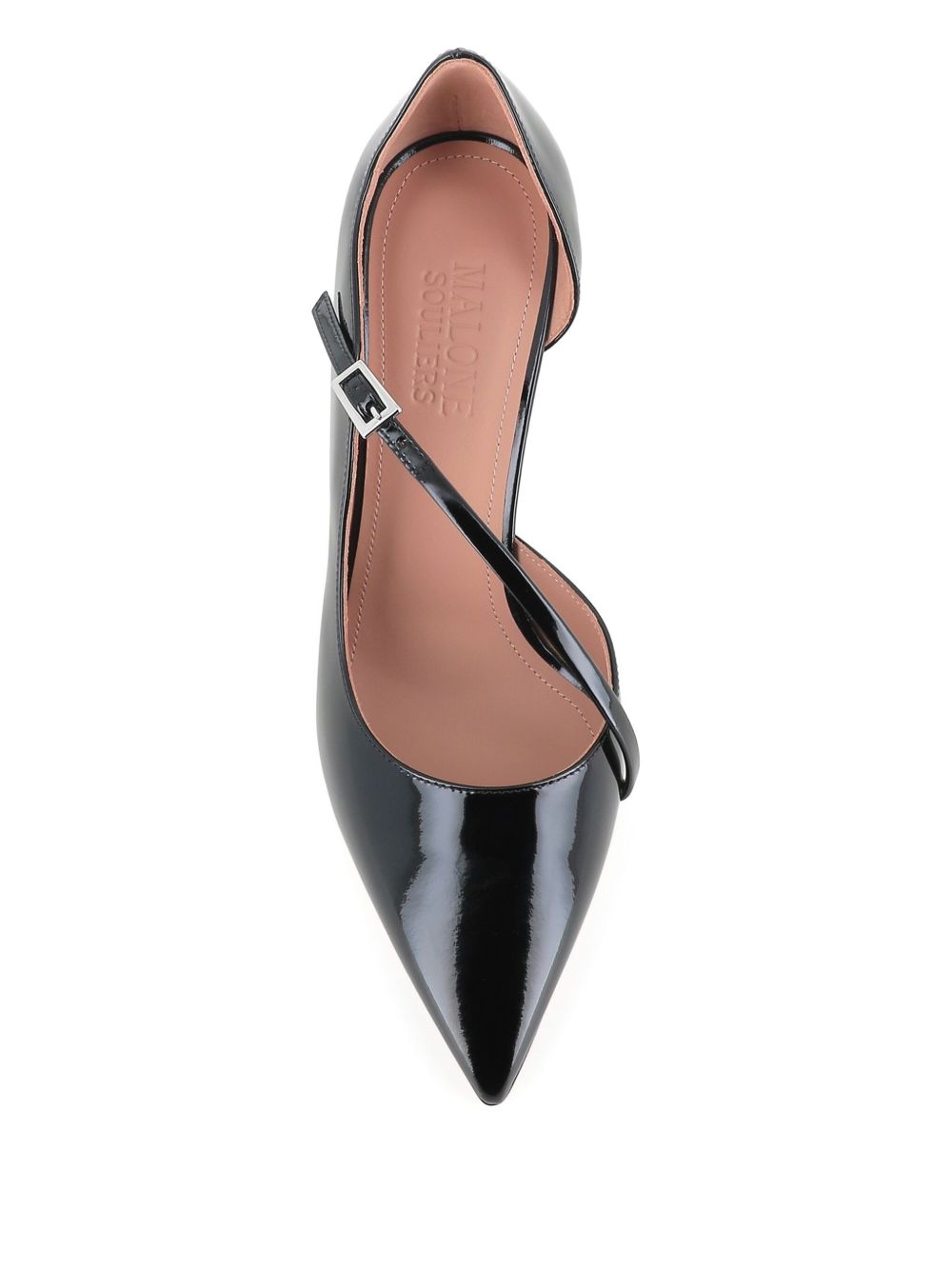 Decollete in pelle verniciata con cinturini incrociati in nero Malone souliers - donna 