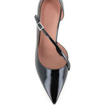 Decollete in pelle verniciata con cinturini incrociati in nero Malone souliers - donna 