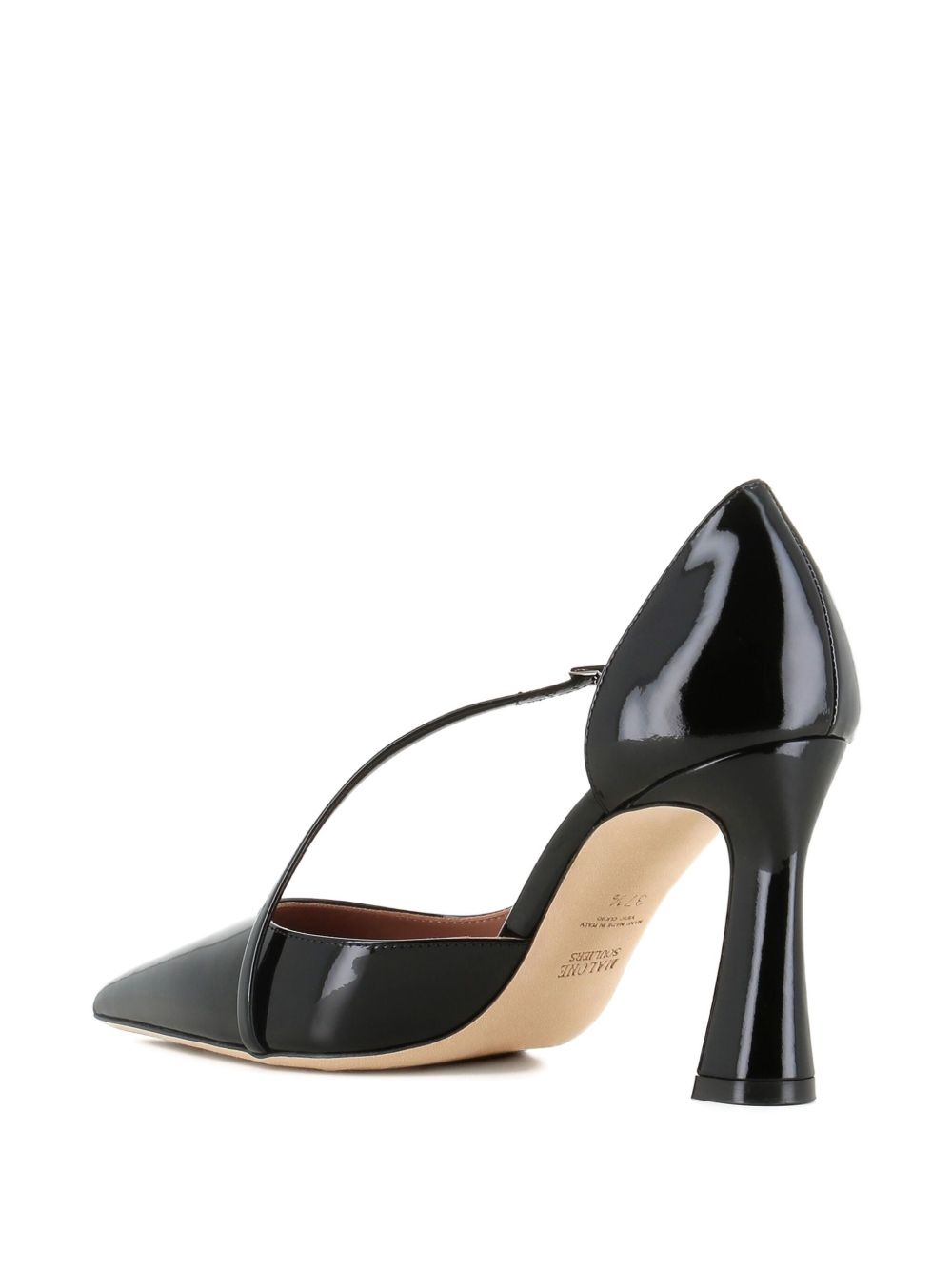 Decollete in pelle verniciata con cinturini incrociati in nero Malone souliers - donna 