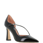 Decollete in pelle verniciata con cinturini incrociati in nero Malone souliers - donna 