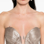 Abito lungo drappeggiato alessandra in oro Maria lucia hohan - donna 
