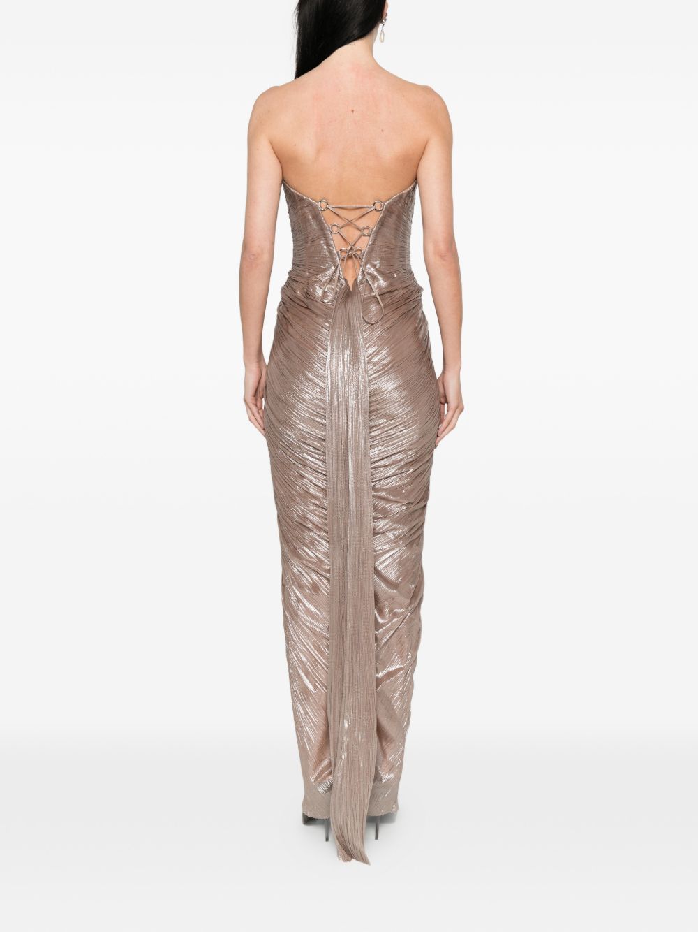 Abito lungo drappeggiato alessandra in oro Maria lucia hohan - donna 