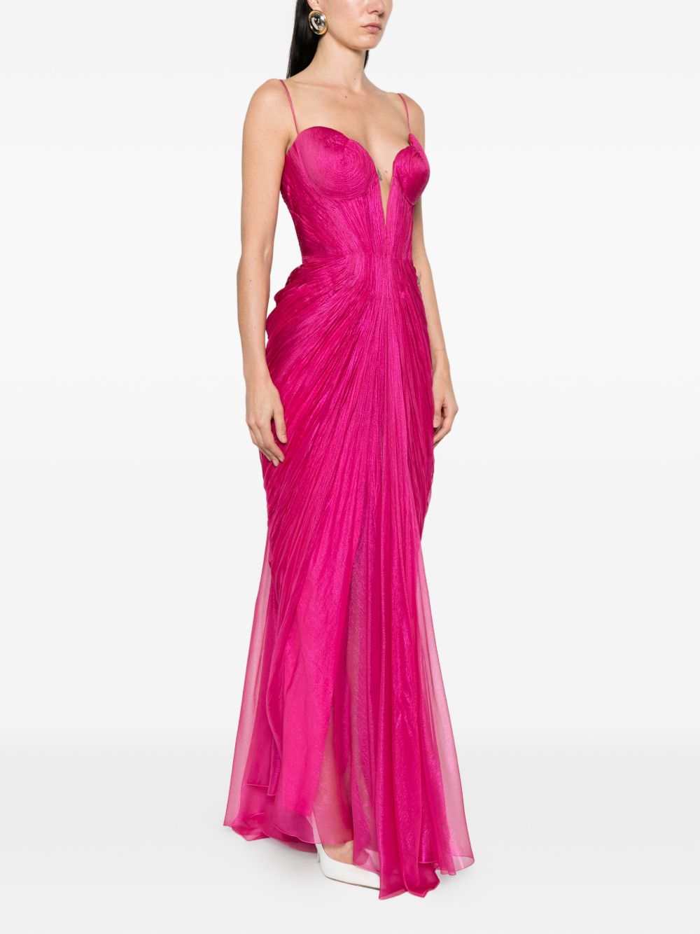Abito cecilia con scollo a cuore in rosa Maria lucia hohan - donna 
