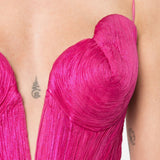 Abito cecilia con scollo a cuore in rosa Maria lucia hohan - donna 