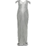 Abito maxi stephanie con cut-out in verde Maria lucia hohan - donna 