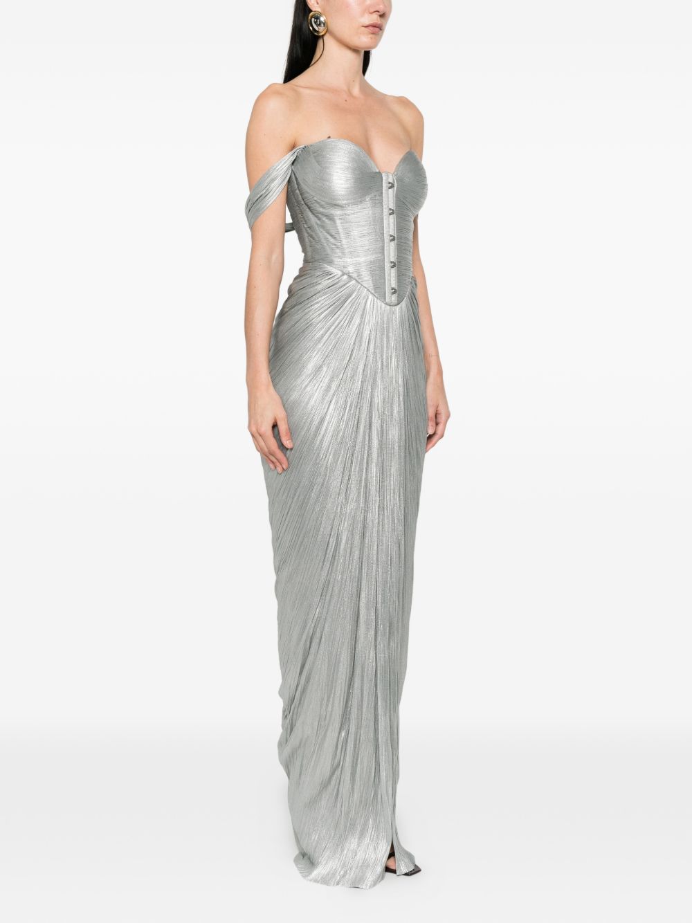Abito maxi stephanie con cut-out in verde Maria lucia hohan - donna 