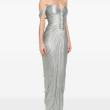 Abito maxi stephanie con cut-out in verde Maria lucia hohan - donna 