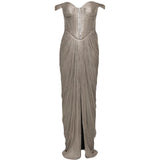 Abito susie con scollo a cuore in argento Maria lucia hohan - donna 