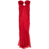 Abito lungo con dettaglio cut-out julietta in rosso Maria lucia hohan - donna 