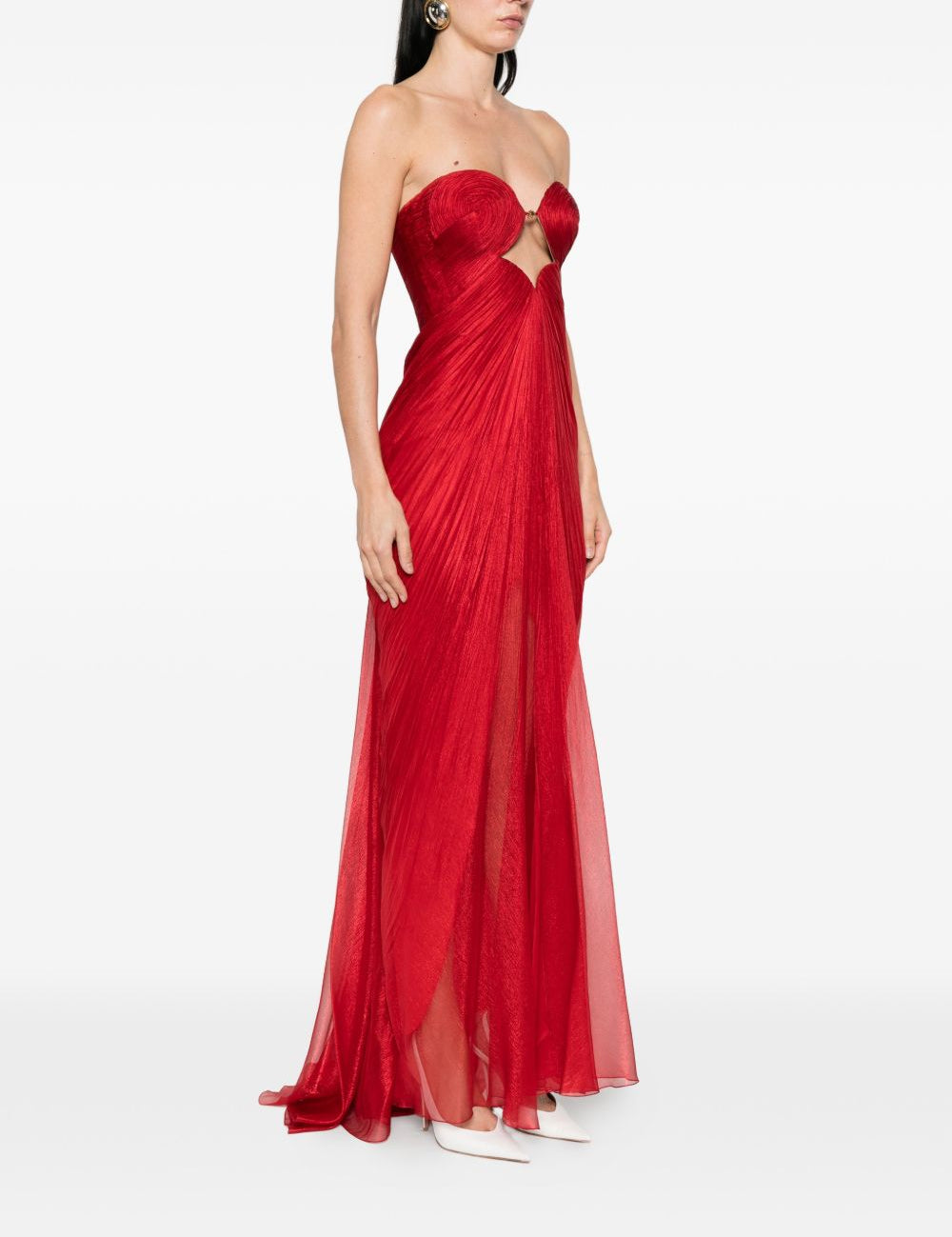 Abito lungo con dettaglio cut-out julietta in rosso Maria lucia hohan - donna 