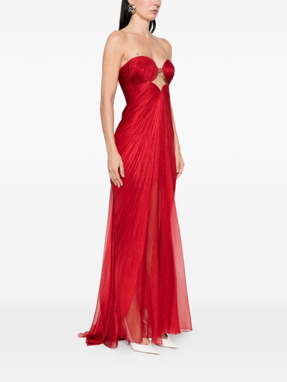 Abito lungo con dettaglio cut-out julietta in rosso Maria lucia hohan - donna 