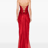 Abito lungo con dettaglio cut-out julietta in rosso Maria lucia hohan - donna 