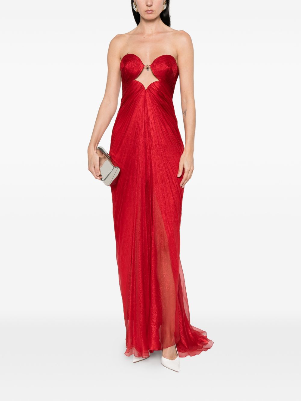 Abito lungo con dettaglio cut-out julietta in rosso Maria lucia hohan - donna 