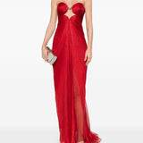 Abito lungo con dettaglio cut-out julietta in rosso Maria lucia hohan - donna 