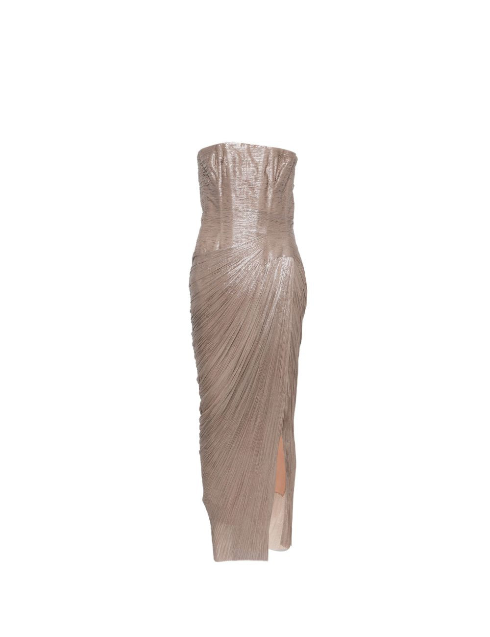 Abito midi senza spalline ruby in beige Maria lucia hohan - donna 