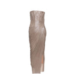 Abito midi senza spalline ruby in beige Maria lucia hohan - donna 
