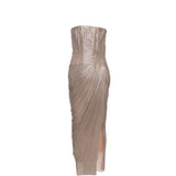 Abito midi senza spalline ruby in beige Maria lucia hohan - donna 
