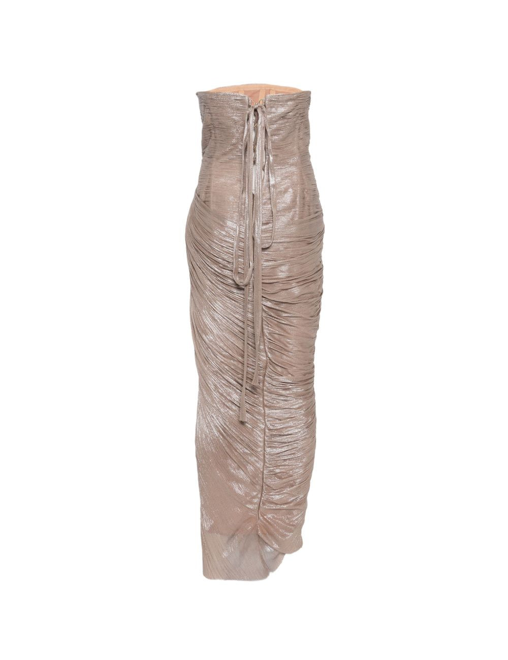 Abito midi senza spalline ruby in beige Maria lucia hohan - donna 