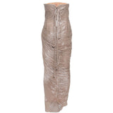 Abito midi senza spalline ruby in beige Maria lucia hohan - donna 