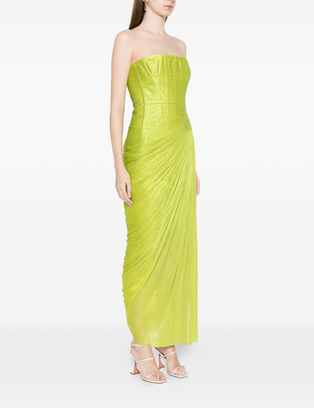 Abito midi senza spalline ruby in verde Maria lucia hohan - donna 