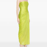 Abito midi senza spalline ruby in verde Maria lucia hohan - donna 