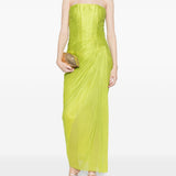 Abito midi senza spalline ruby in verde Maria lucia hohan - donna 