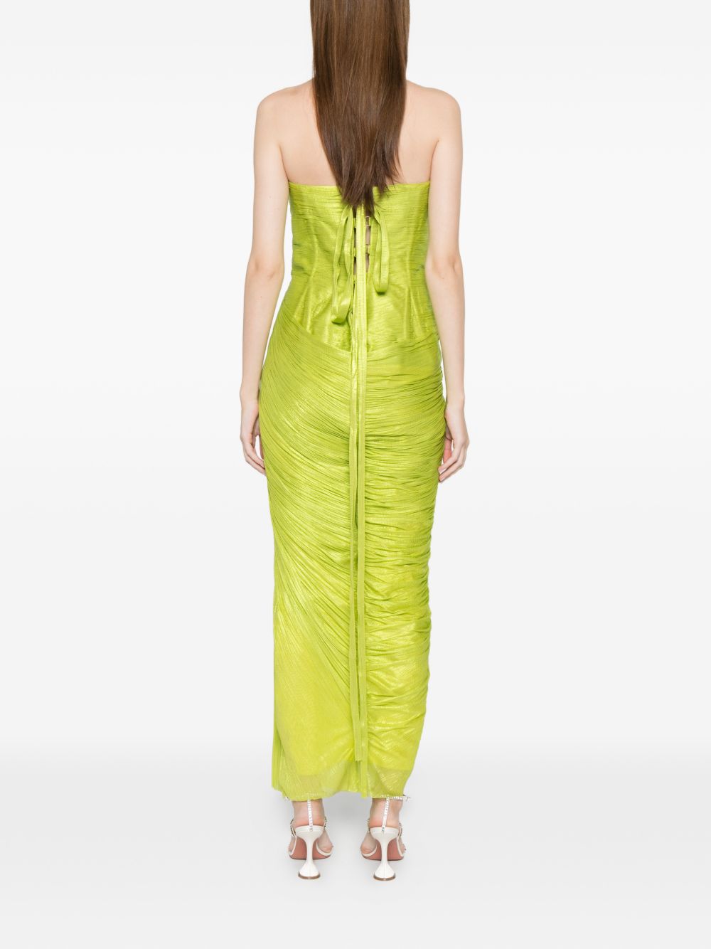 Abito midi senza spalline ruby in verde Maria lucia hohan - donna 