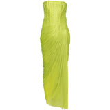 Abito midi senza spalline ruby in verde Maria lucia hohan - donna 