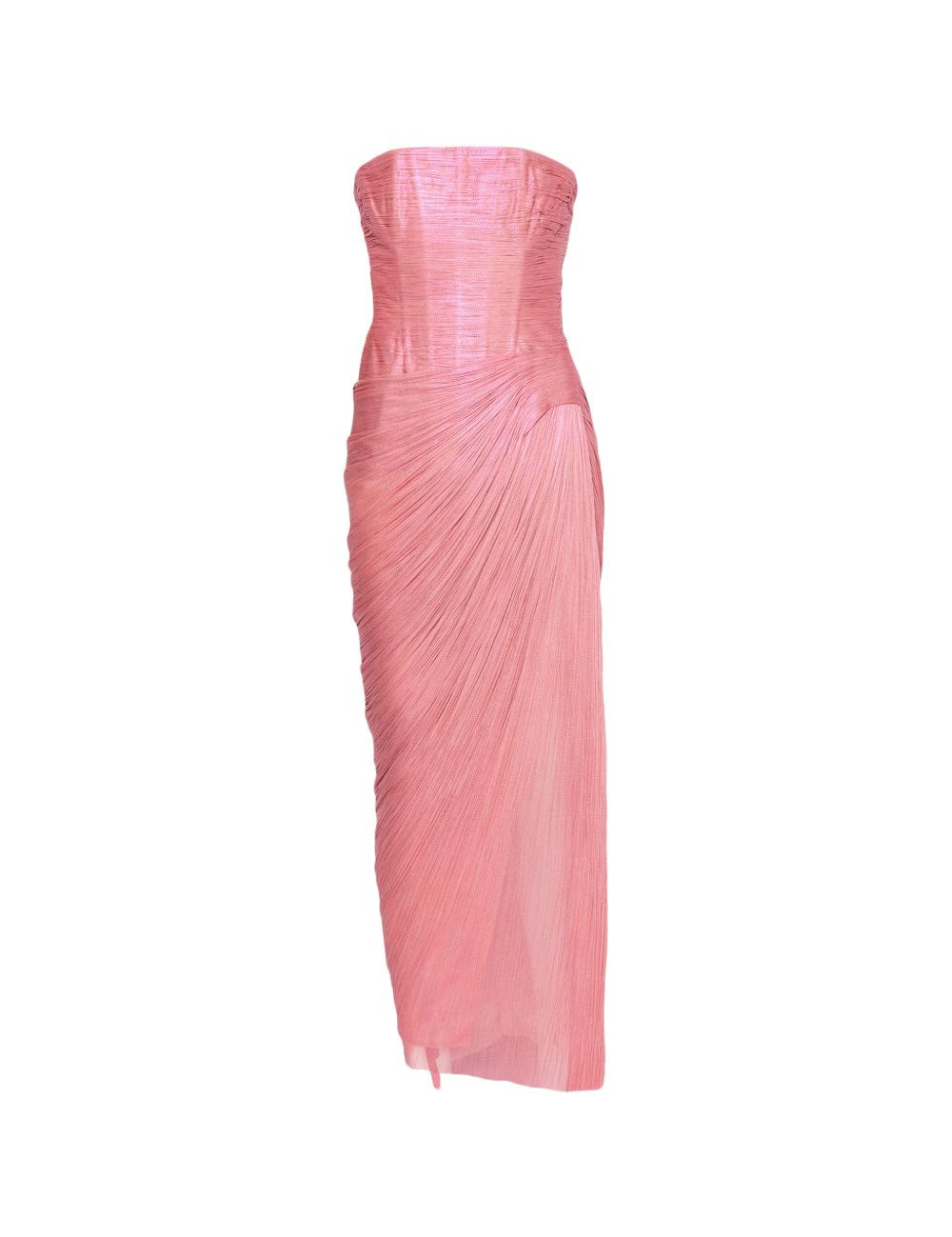 Abito midi senza spalline ruby in rosa Maria lucia hohan - donna 