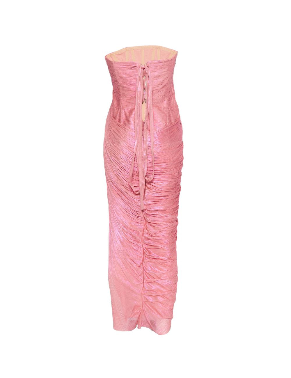 Abito midi senza spalline ruby in rosa Maria lucia hohan - donna 