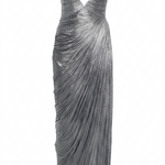Abito maxi plisse amisha in argento Maria lucia hohan - donna 