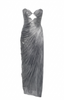 Abito maxi plisse amisha in argento Maria lucia hohan - donna