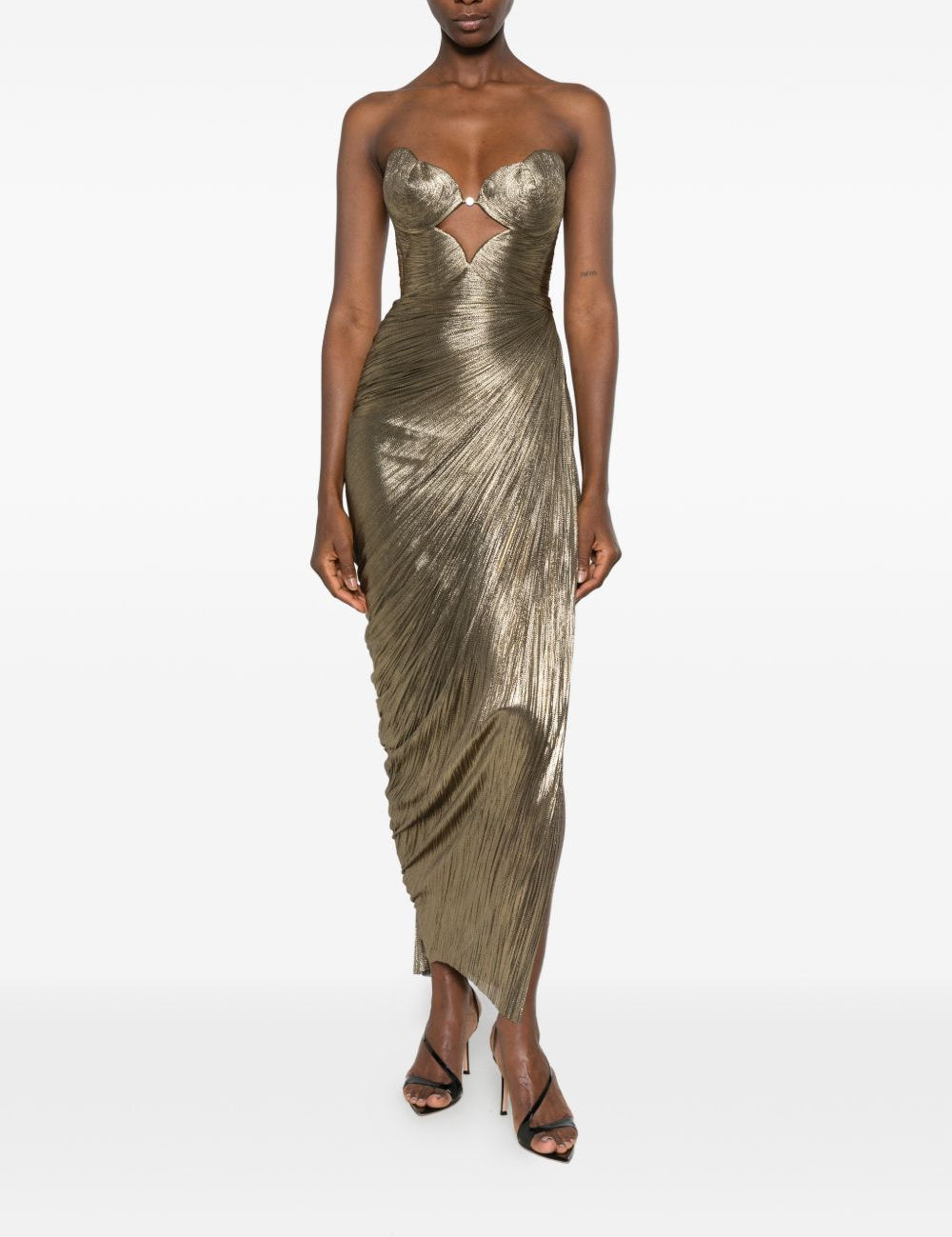 Abito maxi plisse amisha in oro Maria lucia hohan - donna 