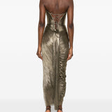 Abito maxi plisse amisha in oro Maria lucia hohan - donna 
