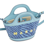 Borsa con logo tropicalia in celeste Marni - donna 