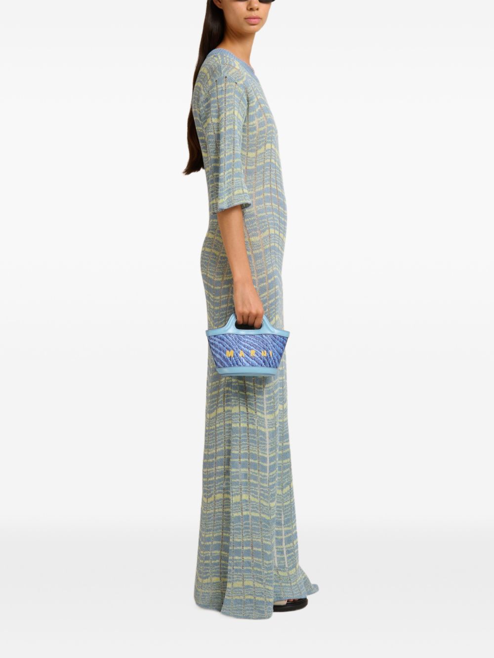 Borsa con logo tropicalia in celeste Marni - donna 