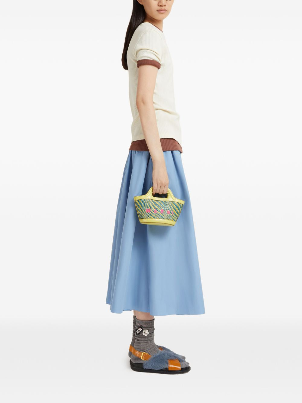 Borsa con logo tropicalia in giallo Marni - donna 