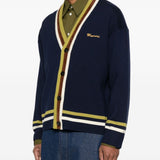 Cardigan a righe con ricamo in blu Marni - uomo 