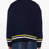 Cardigan a righe con ricamo in blu Marni - uomo 