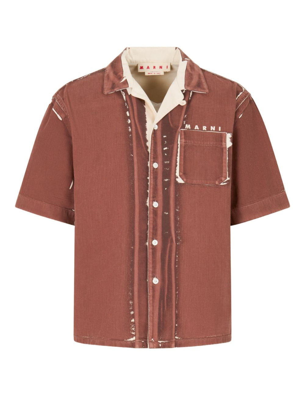 Camicia a maniche corte in marrone Marni - uomo 