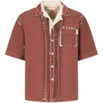 Camicia a maniche corte in marrone Marni - uomo 