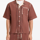 Camicia a maniche corte in marrone Marni - uomo 
