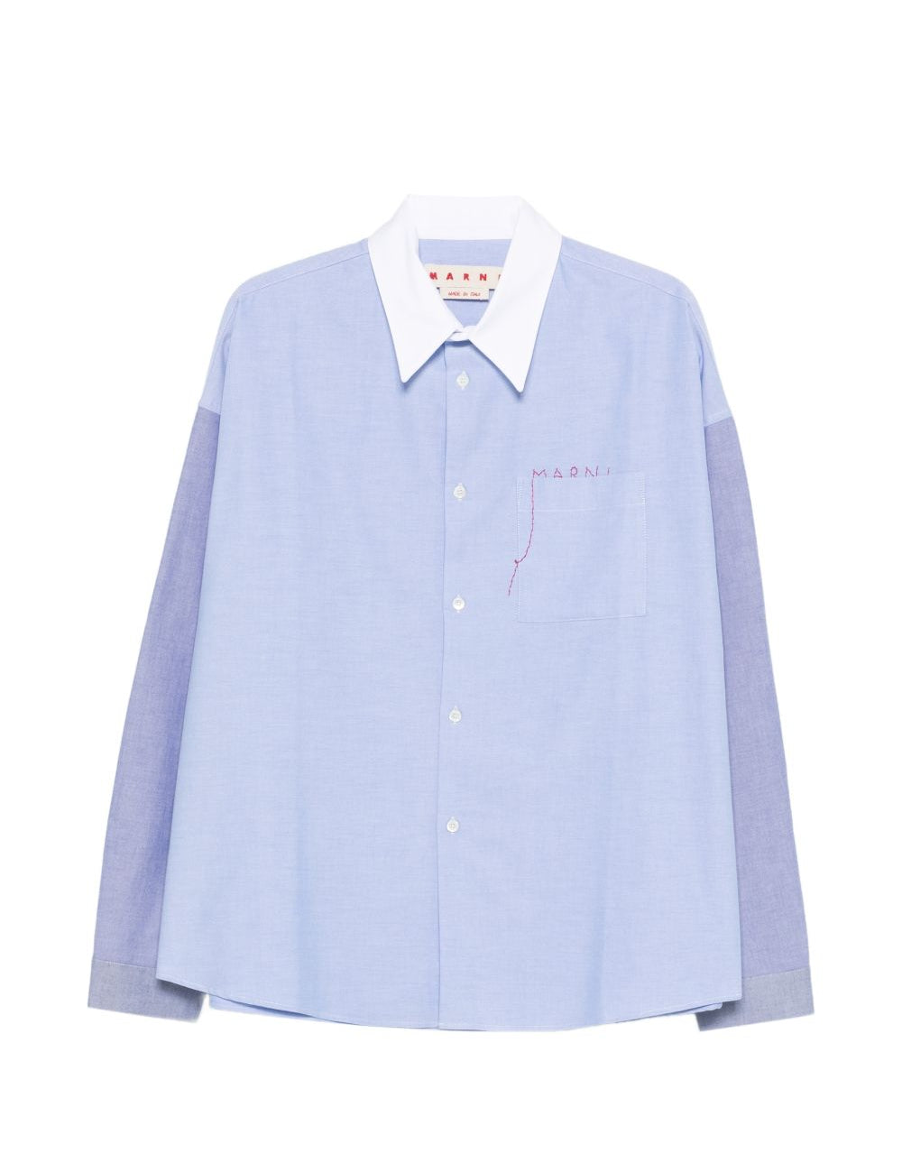 Camicia bicolore a maniche lunghe blu Marni - uomo 