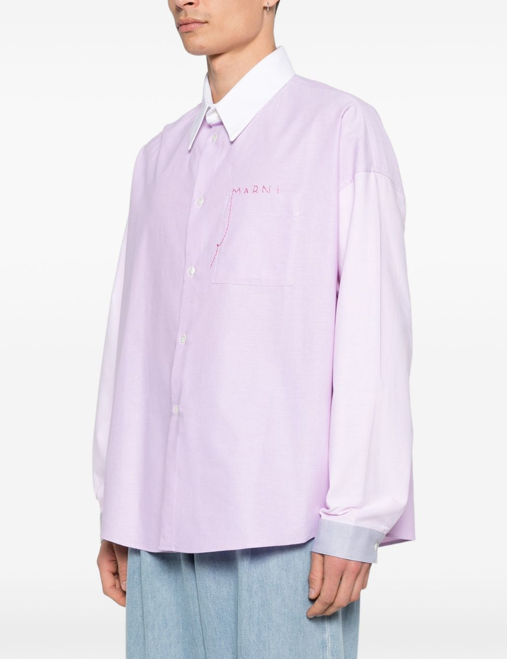 Camicia con logo in lilla Marni - uomo 