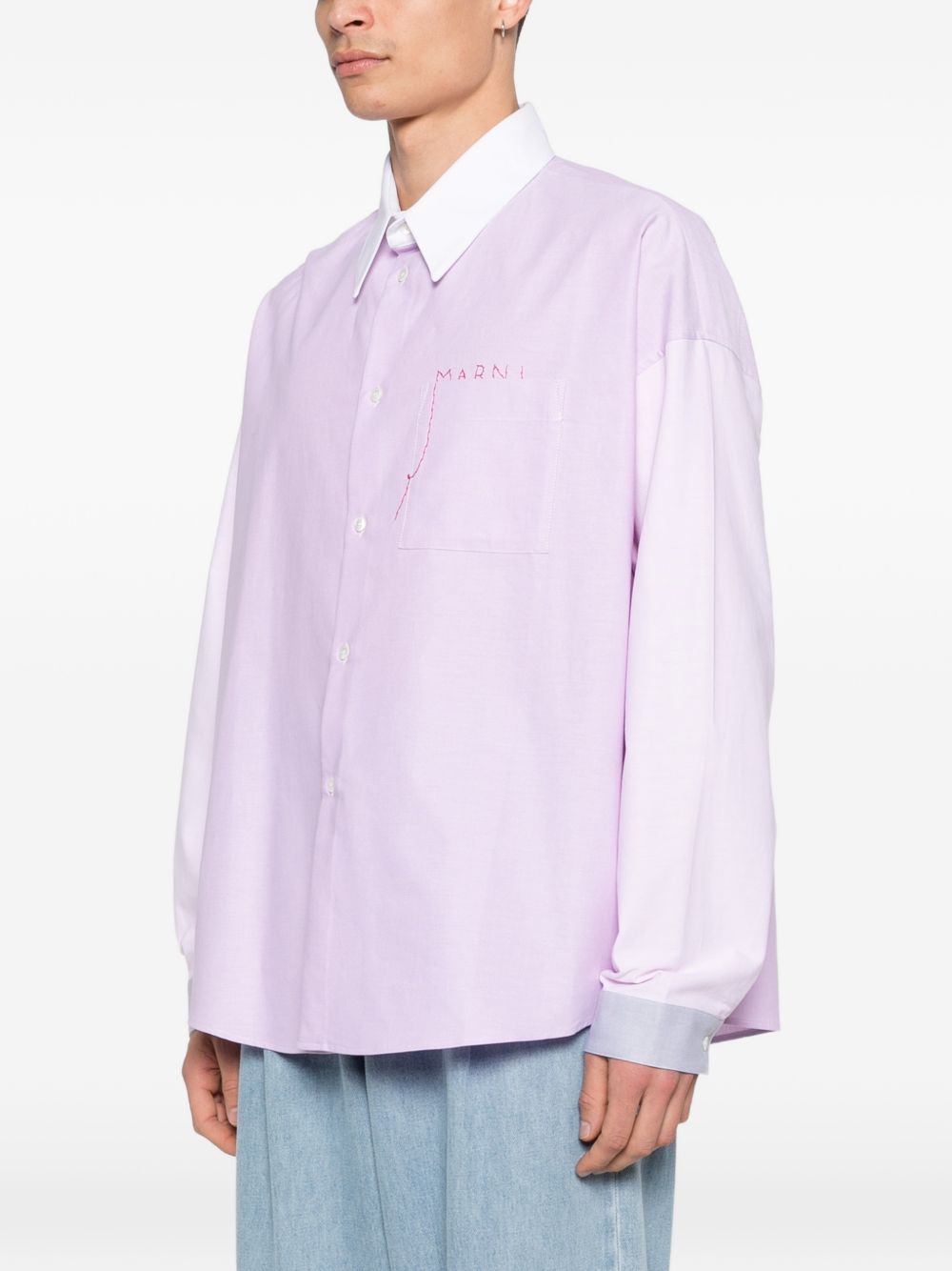 Camicia con logo in lilla Marni - uomo 