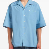 Camicia a maniche corte con logo in blu Marni - uomo 